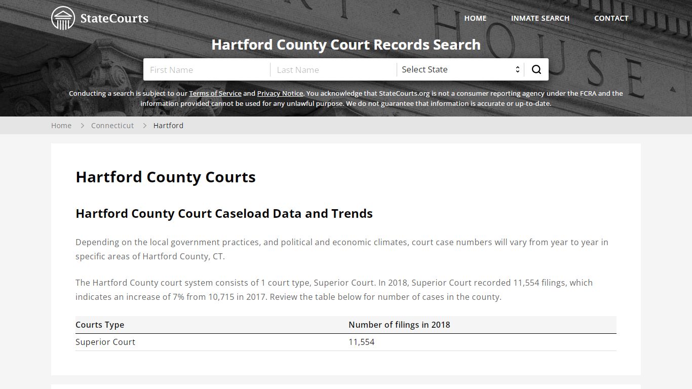 Hartford County, CT Courts - Records & Cases - StateCourts